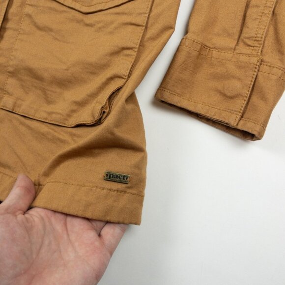 Pact Utility Field Jacket Womens Small Organic Cotton Pockets Cargo Orange Twill - Picture 7 of 11